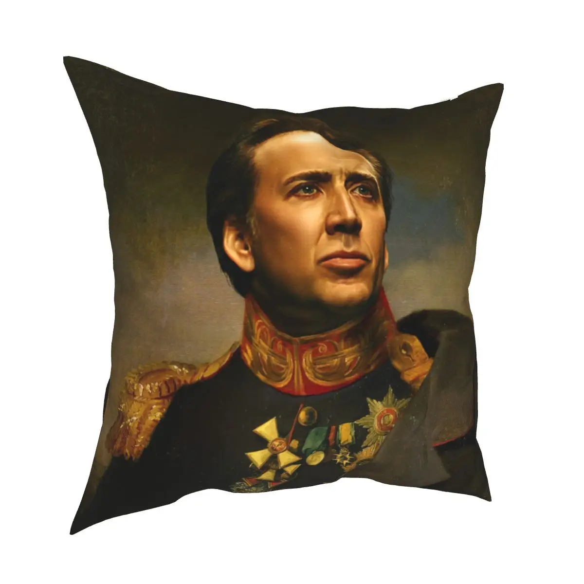 

Neoclassical Style Portrait Nicolas Cage Pillow Case Funny Meme Cushion Covers Decor Throw Pillow Case Cover for Car 40*40cm