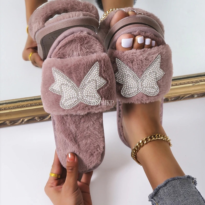 

Real Fox Fur Slippers Women Fashion Furry Sliders Natural Fur Indoor Slides Sapatos Femininos Zapatillas Mujer Casa New Arrival