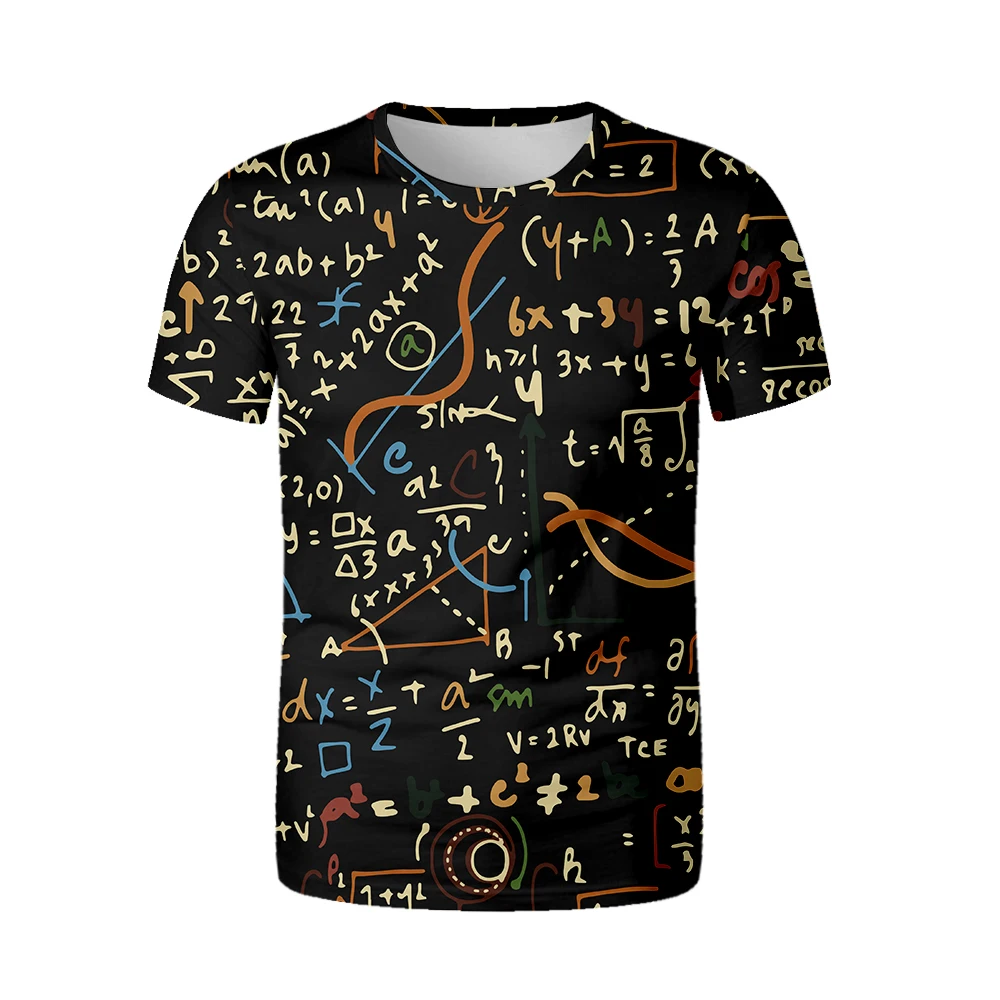 

Funny 3d T shirt Mathematical formula Summer tshirt Streetwear 3D Tee Shirt men oversized Soft T-shirt Math enthusiast clothes