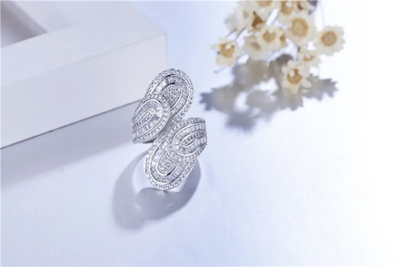 Женское кольцо из серебра 925 пробы с имитацией бриллианта|Кольца| |