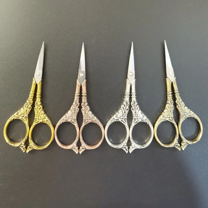 

Швейные ножницы, вышивка, Ретро Декор в виде лилии, искусственное ремесло, ткань из нержавеющей стали, ранний Hicello 7,5*15 см