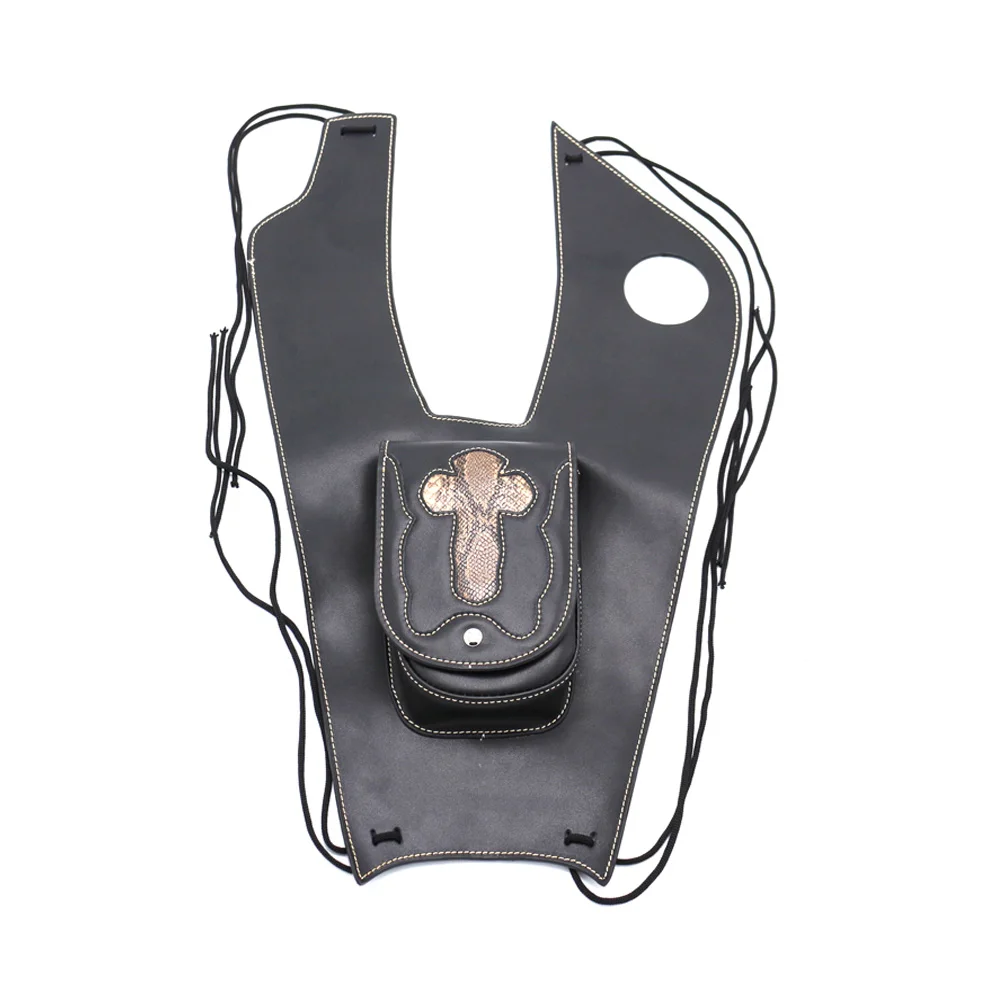 

Black Leather Motorcycle Right Fuel Gas Tank Bag Motor Tank Pad Cover Fits For Honda Shadow VT750 C2 C4 RC50