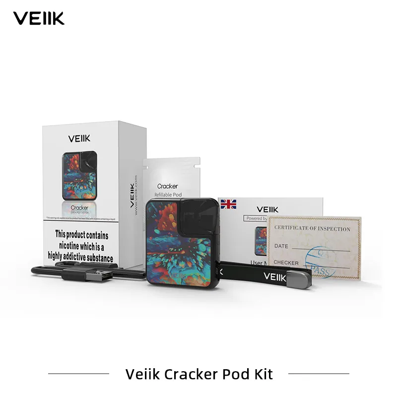 New Arrival Vape Pods Original Veiik Cracker Pod Starter Kit 500mAh Battery 1.2ohm Ceramic Coil 8-15W Output Range | Электроника