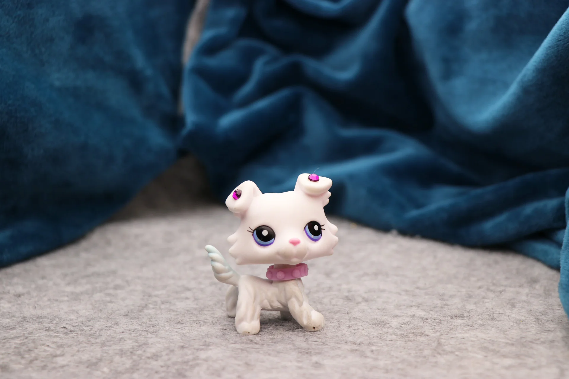 Серый Pet Shop колли мороженое разные глаза коричневый и синий розовый колли на заказ с мини аксессуары - Цвет: Серый