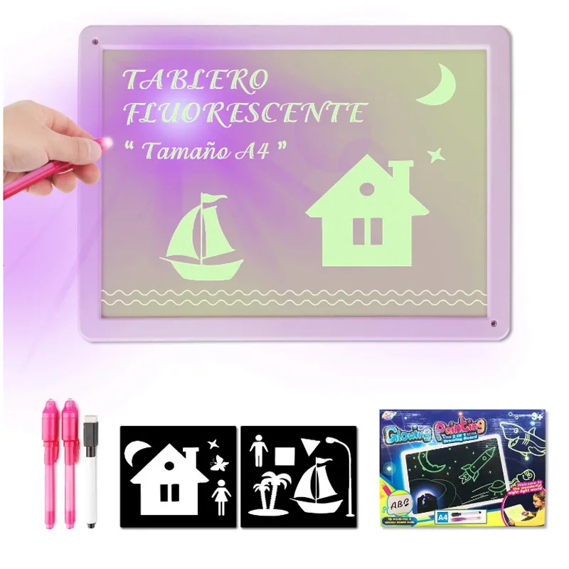 3D Magic 8 Licht Effecten Puzzel Schetsblok планшет креативная ручка для детей подарок светодиодные