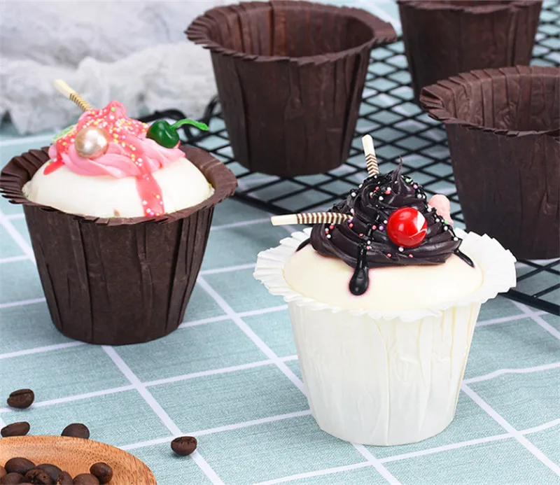 

30 Pcs Cupcake Top Hat Mould Baking Cuffed Muffin Case Cake Cups Paper Trays Roll DIY Party Decor Tool