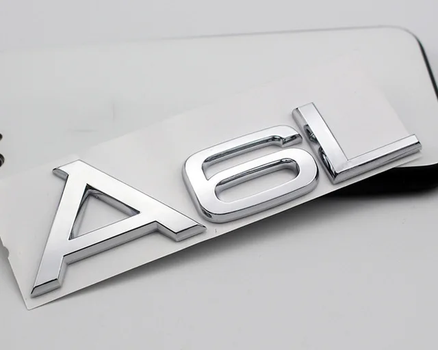Хромированные буквы наклейка на заднюю дверь автомобиля для Audi A6 C6 A3 A6L A8L Q5 Q7