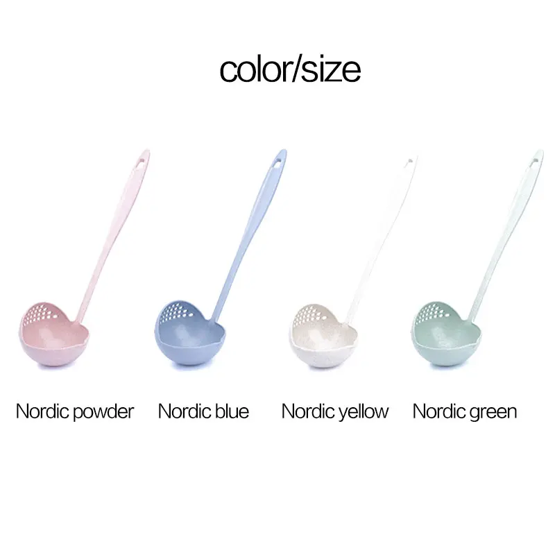 2 в 1 пластиковый ковш для супа ложка с фильтром кухонные инструменты