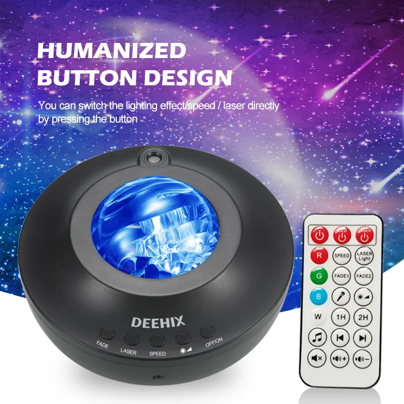 Цветной проектор звездного неба с галактикой детский ночник Bluetooth музыкальный