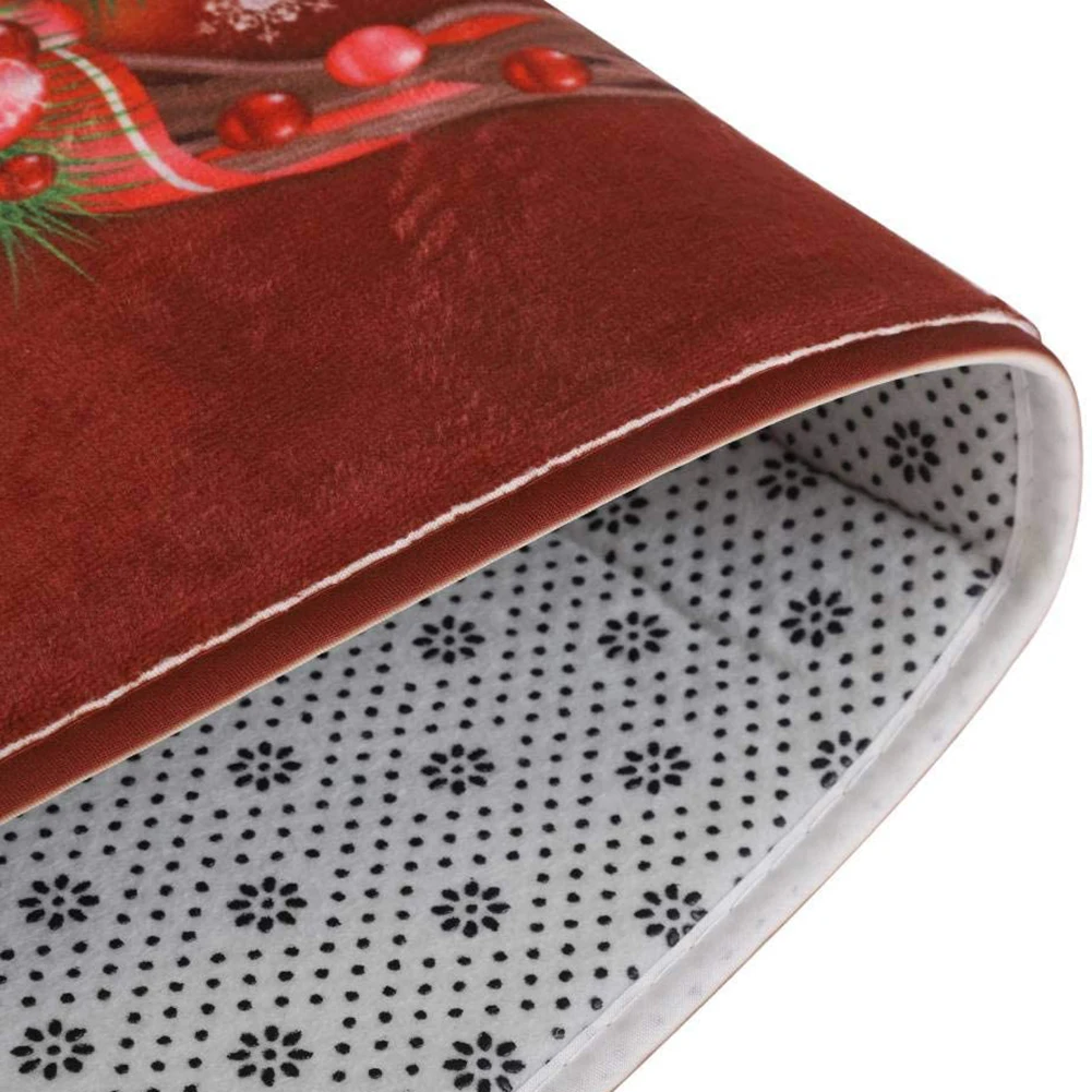 

Christmas Mats Rugs Flannel Carpet Floor Mat 3D Red Non Slip For Living Room Area Soft Flannel Kids Play Crawl Floor Mat