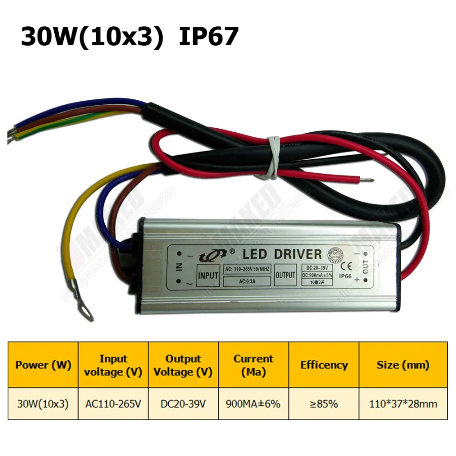 1 компл. DC20-40V 10W20W30W50W 300 мА/600MA/900MA/1500MA источник питания прожектор светодиодный