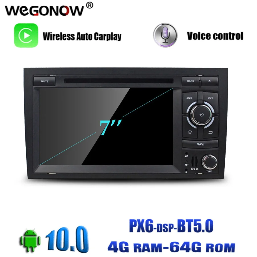 Автомобильный мультимедийный DVD плеер HD DSP Android 10 4G RAM 64G Wifi Bluetooth5.0 RDS радио GPS navi Map