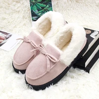 women slippers winter bow tie plush warm shoes inside casual loafers ladies indoor slippers ladies slip on shoes chaussure femme