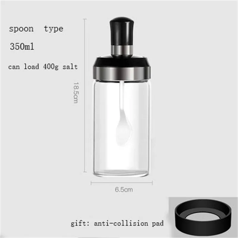350ml spoon type 1pc XMT-HOME баночка для специй, Стеклянная емкость для соли, кухонная бутылка для приправ, баночка для сахара, дозатор для масла, соль, специи, перец, сахарное масло - Цвет: 350ml spoon type 1pc