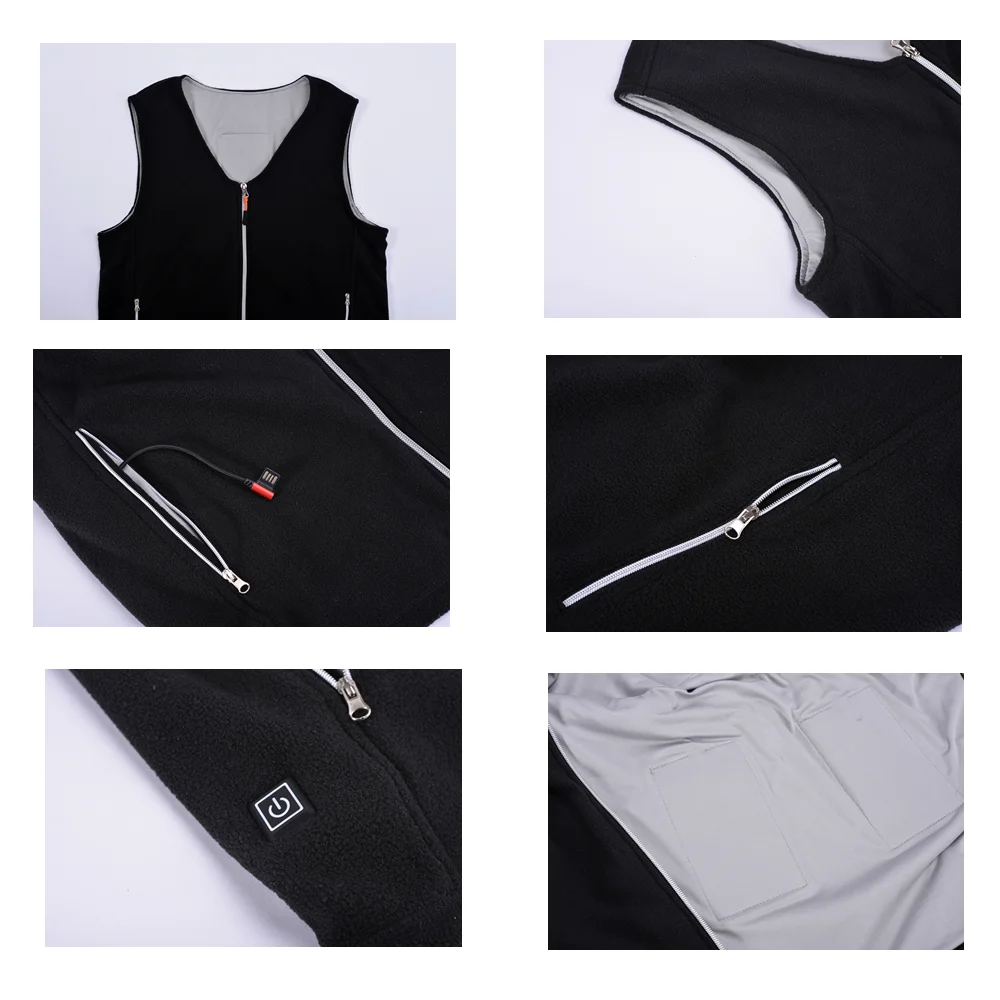 Женский жилет с подогревом бархатный флисовый электроподогревом на батарейках