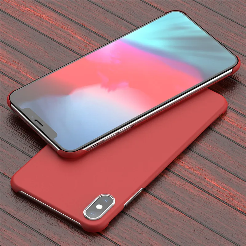 Red USLION ультратонкий однотонный безрамочный чехол для iPhone 11 Pro Max XR XS Max чехол для iPhone 8 7 6 6s Plus жесткая задняя панель из поликарбоната - Цвет: Red