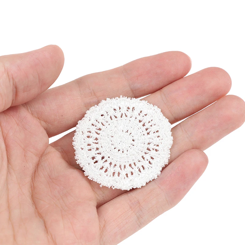 

Table Placemat for Dollhouse Life Scene Model Toy New 1:12 Scale Miniatures Furniture Decoration White Knitting