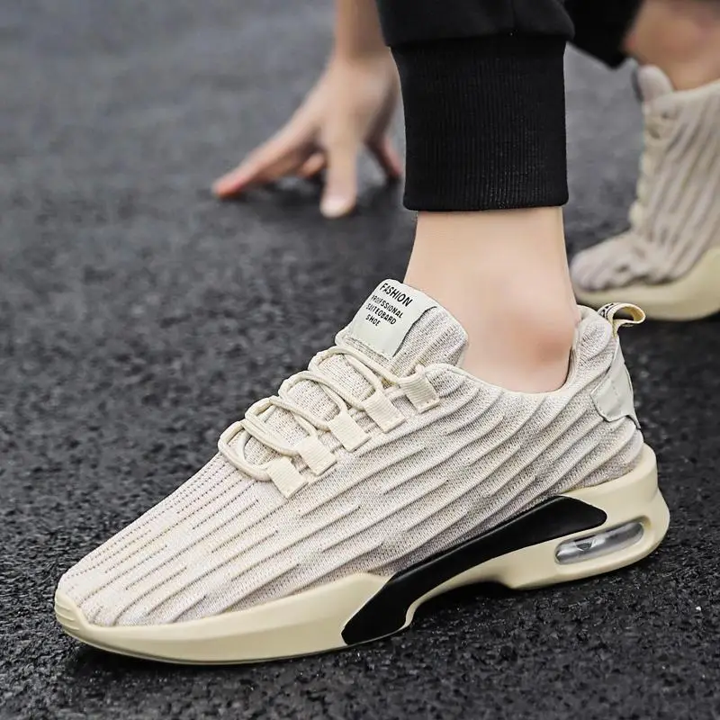 

2021 New Air Cushion Mesh Athletic Shoes New Sneakers Breathable Running Shoes Lightweight Men Lace-Up Cushioning Outdoor Shoes
