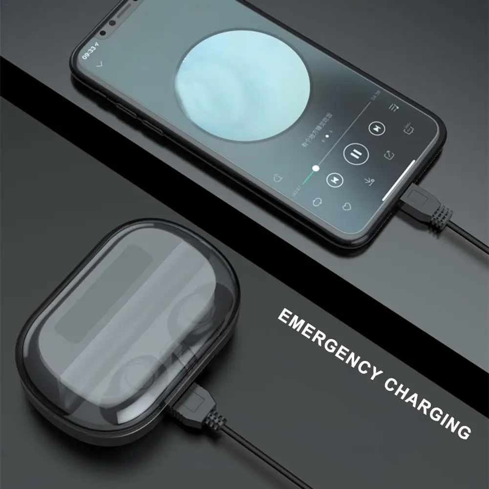 V12 с мощным цифровым дисплеем, сенсорные мини беспроводные bluetooth-наушники с двумя ушками, Bluetooth 5,0 TWS наушники