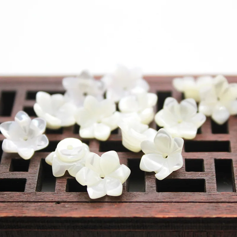 Заколки для волос сделай сам из натурального перламутра бусины ракушек лилии 5