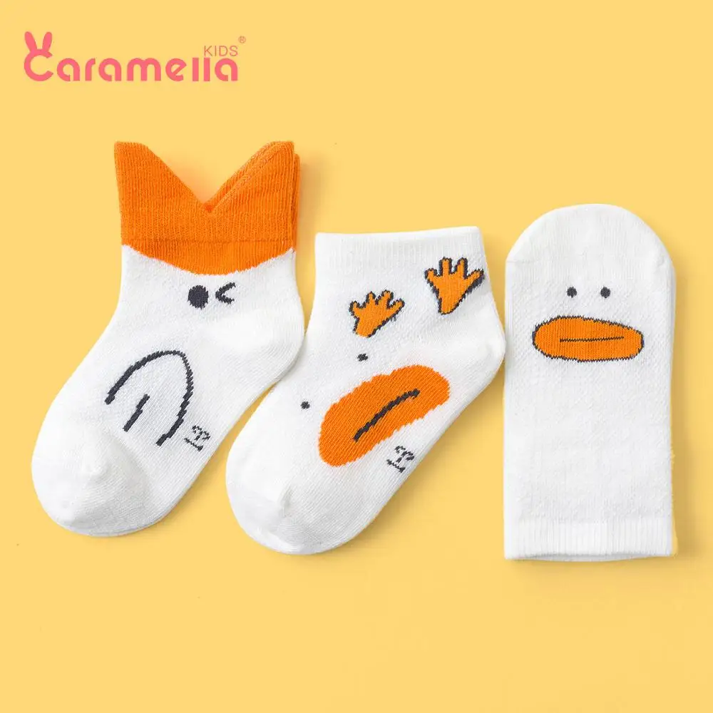 

Caramella 2020 New Fashion Kids Socks Spring Summer Unisex Combed Cotton Baby Socks Funny Yellow Duck Toddlers Socks 0-12 years
