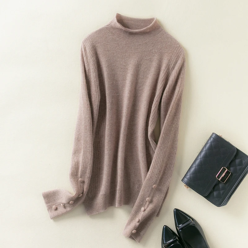 

Knit sweater women 2020 autumn and winter Korean version of cashmere high neck long sleeve pullover women pullover sweater