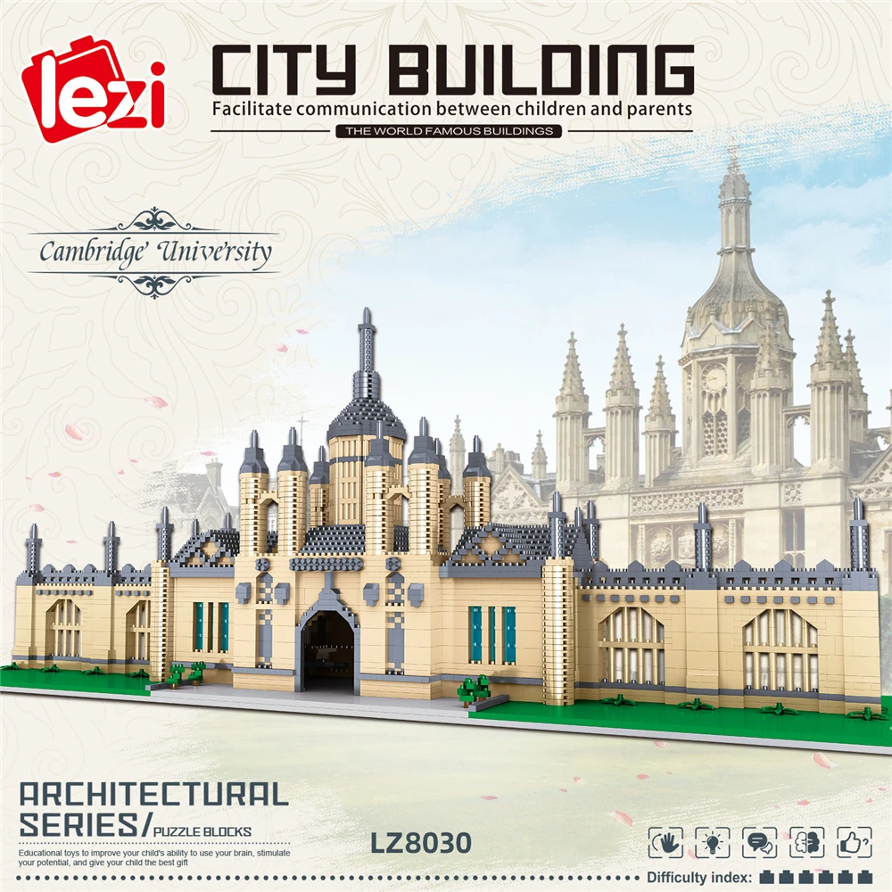 Строительные игрушки Lezi LZ8030 LZ8031 всемирно известная школьная архитектура