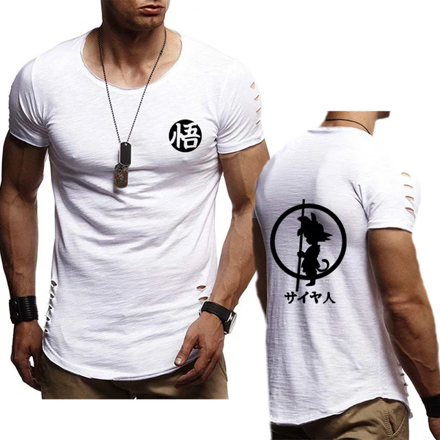Men's T-shirt summer Anime Dragon Ball Hoodies Super Saiyan Dragonball Son Goku high quality Cotton Crew neck Men short sleeve H |