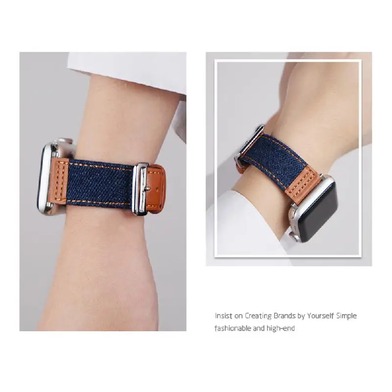 Ремешок кожаный для Apple Watch 5 4 3 2 спортивный браслет iWatch band 38 мм 42 44 40 аксессуары