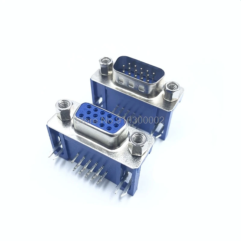 5 шт./лот DB15 DR15 3 ряда синий параллельный порт 15 Pin D Sub папа способ PCB 90 градусов
