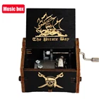 Новая Черная Музыкальная шкатулка с изображением пиратов из кариба, королева богемского Rhapsody, Розовая пантера, деревянная шкатулка с ручным приводом, Рождественский подарок