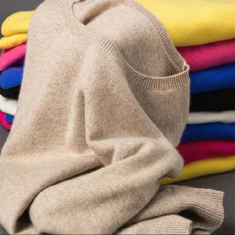 

Autumn Fashion Loose Round Neck Knit Sweater Casual Long Sleeve Large Pullover Sweater Korean Slim Solid Color Pullover Sweater