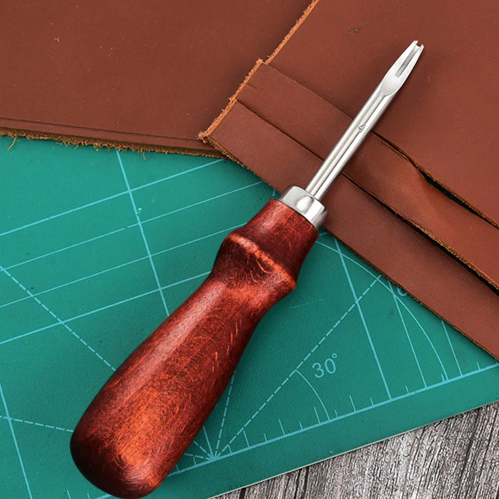 

Wooden Handle Leather Trimming Manual DIY Carving Shovel Chamfer Crop Skiving Craft Keen Edge Beveler Cutting Rounding Tools