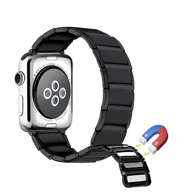 Ремешок из нержавеющей стали для Apple Watch 44 мм 40 мм 42 мм 38 мм метмагнитный петля сменный ремешок для наручных часов для iWatch 4 3 2 1 браслет
