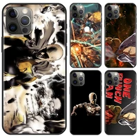 phone case for iphone 11 13 12 pro max xs xr x for apple 8 7 6s 6 plus 5 5s se black soft fundas silicone coque one punch man