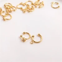 copper plated 18k gold with zircon c shaped earclip small earring diy earring u shaped earclip without earhole