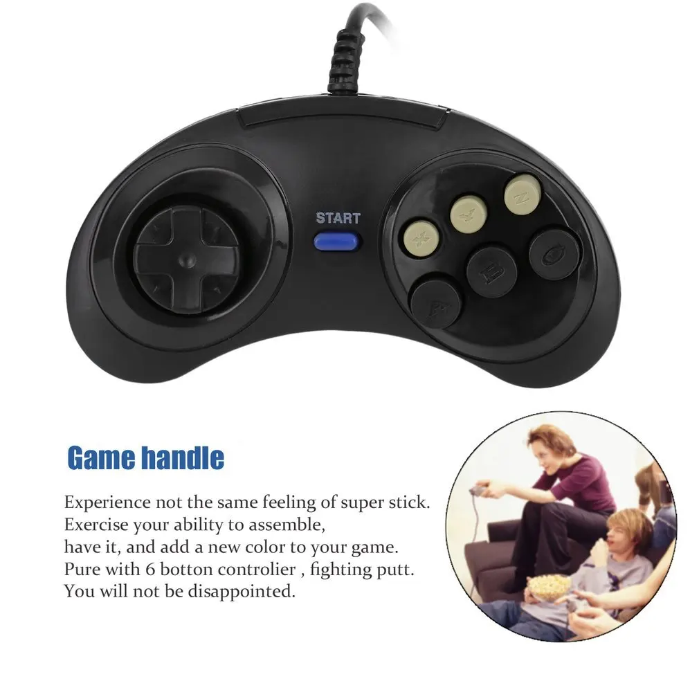 Новый игровой джойстик с шестью кнопками для Sega Megadrive аксессуары геймпад Mega drive For