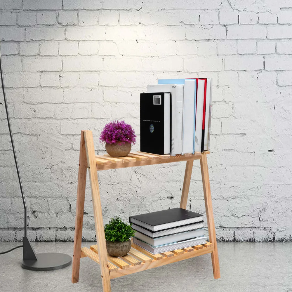 

2Pcs Countryside Flower Racks Wood Household Multi-layer Storage Racks