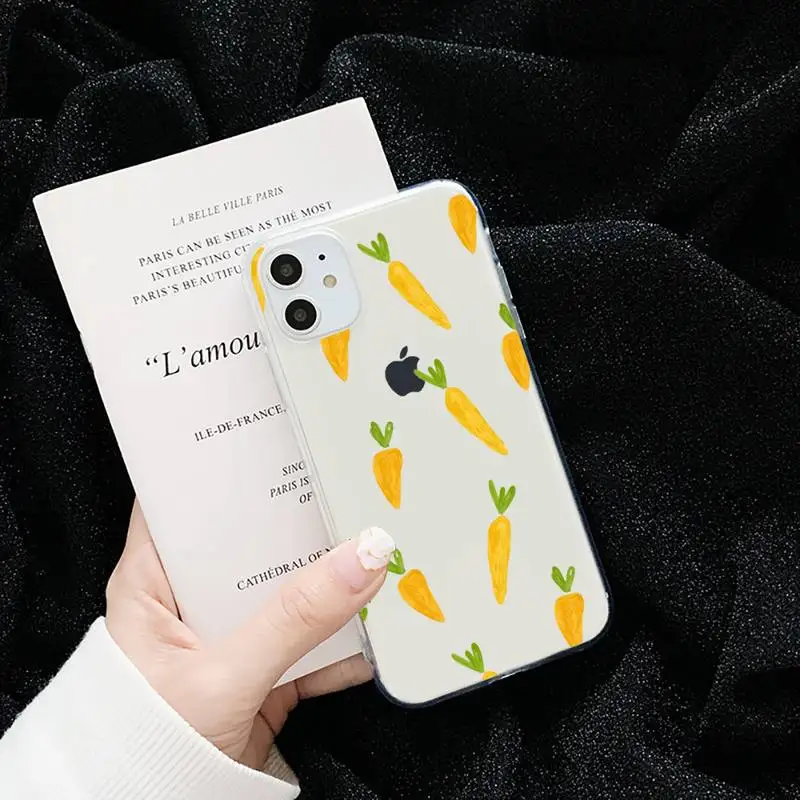 

Cute cartoon carrot fashion design Phone Case Transparent soft For iphone 5 5s 5c se 6 6s 7 8 11 12 plus mini x xs xr pro max