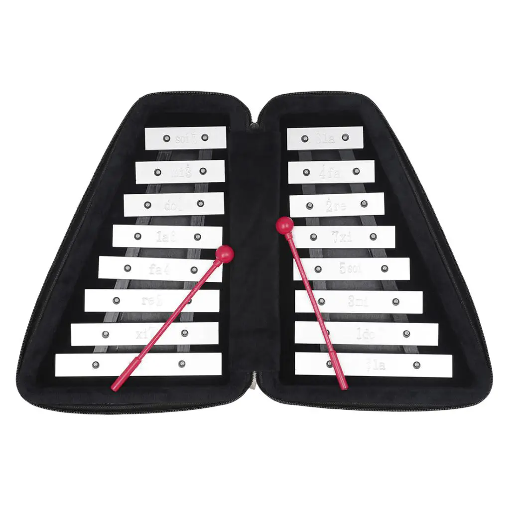 

16 Note Glockenspiel Xylophone Vibraphone Aluminium Kids W/ Case & Mallets