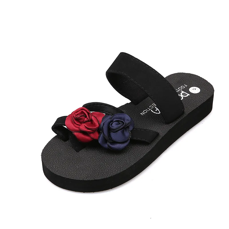 Женские Вьетнамки fujin летние туфли на платформе с цветочным принтом дешевая