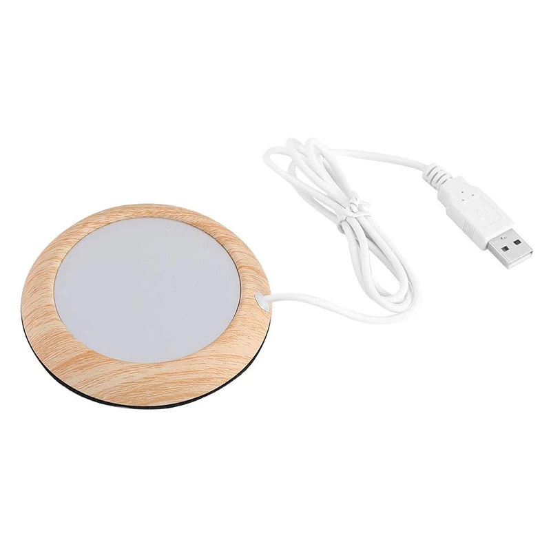 Подогреватель кружки подстаканник портативный USB деревянная зернистая чашка