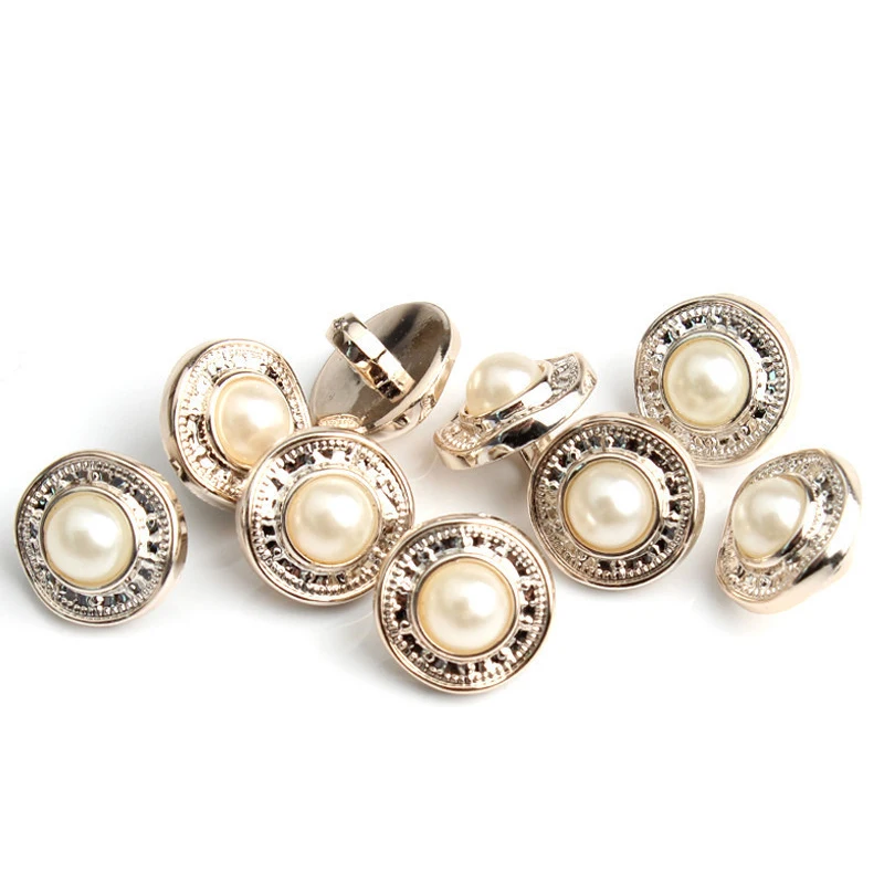 10 шт. женские круглые пуговицы с жемчугом|Пуговицы| |