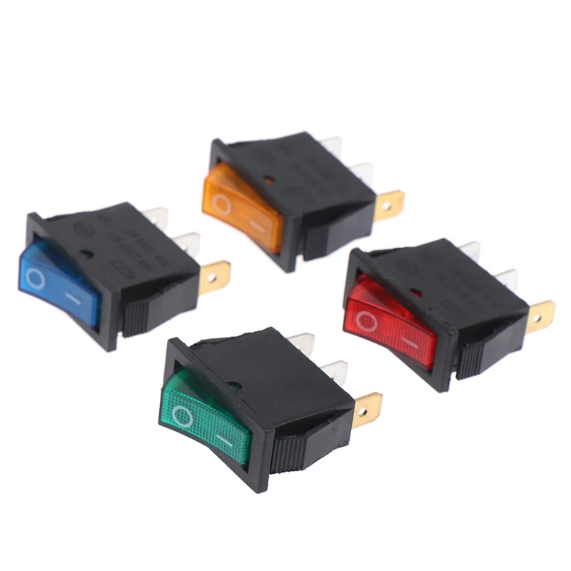 

1 Pair Of KCD3 Rocker Power Supply With 3 Pin 2 Switch With Lamp