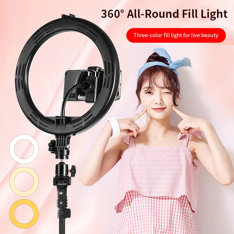

New 10" LED Ring Light Photographic Selfie Ring Lighting with tripod for Smartphone Youtube Makeup Video Studio Tripod Led lamp