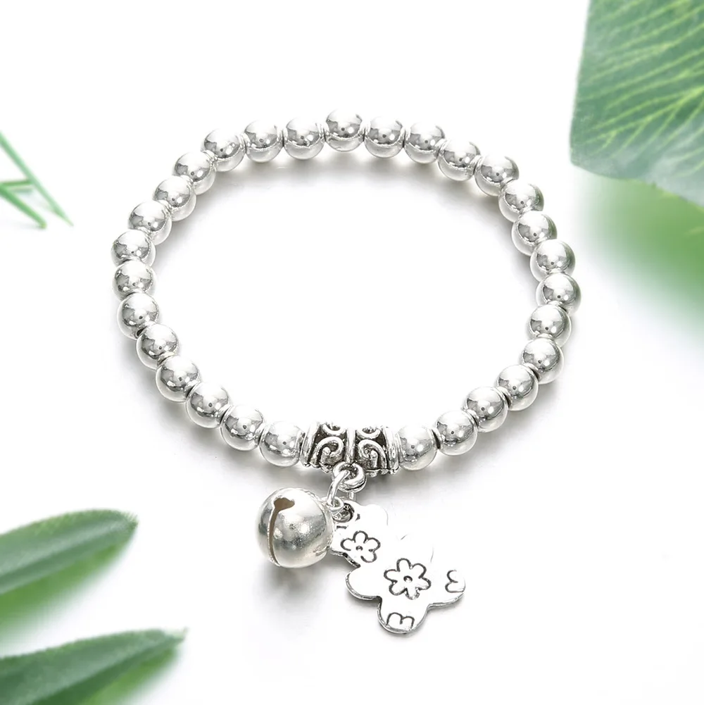 

New summer beach new products European and American fashion hot-selling anklets Beaded silver-plated bells anklet foot ornaments