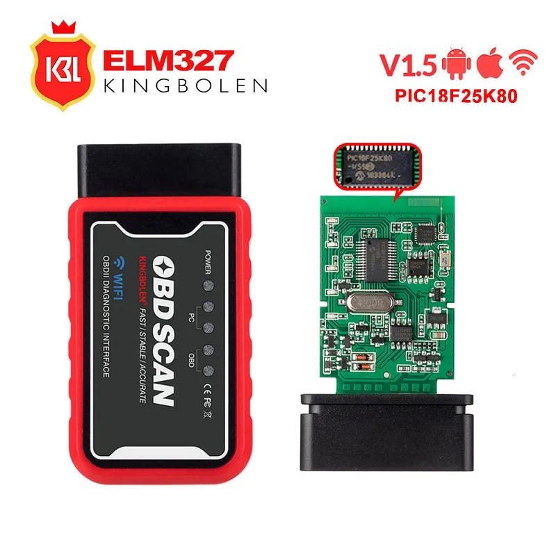 Пакет ELM327 V1.5 Bluetooth/WI-FI с pic18f25k80 чип для Android IOS инструмент диагностики ELM327 Bluetooth V1.5 OBD2 сканер