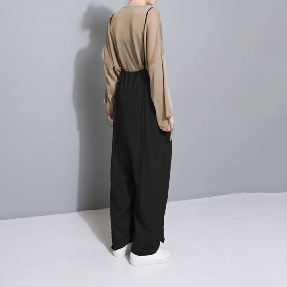 Женские Длинные Комбинезоны без рукавов Элегантные повседневные льняные