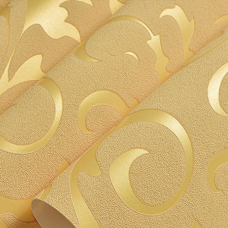 

Luxury Suede Relief 3d Wallpaper Roll European Non Woven Acanthus Leaf Home Decoration Living Room Wallpapers Bedroom Wall paper