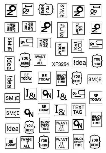 3d-дизайн с черными буквами! Наклейки для ногтей наклейки красивые DIY | Красота и